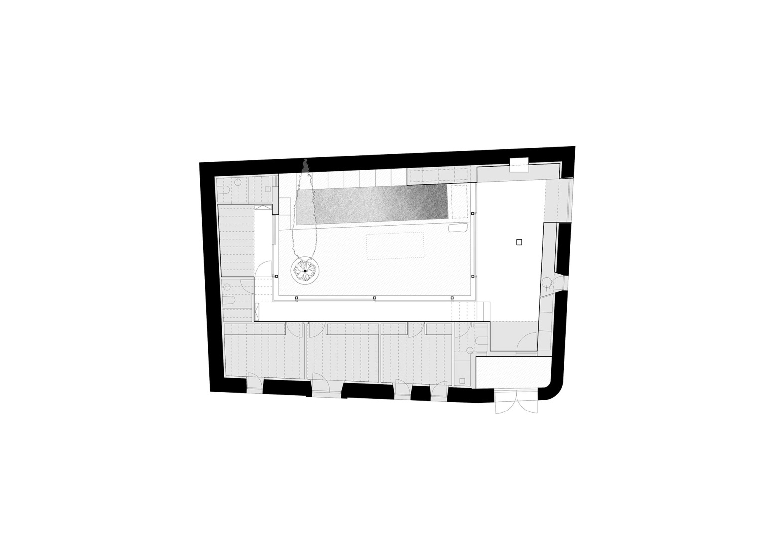 First floor plan. Emptied House by estudio veintidós.