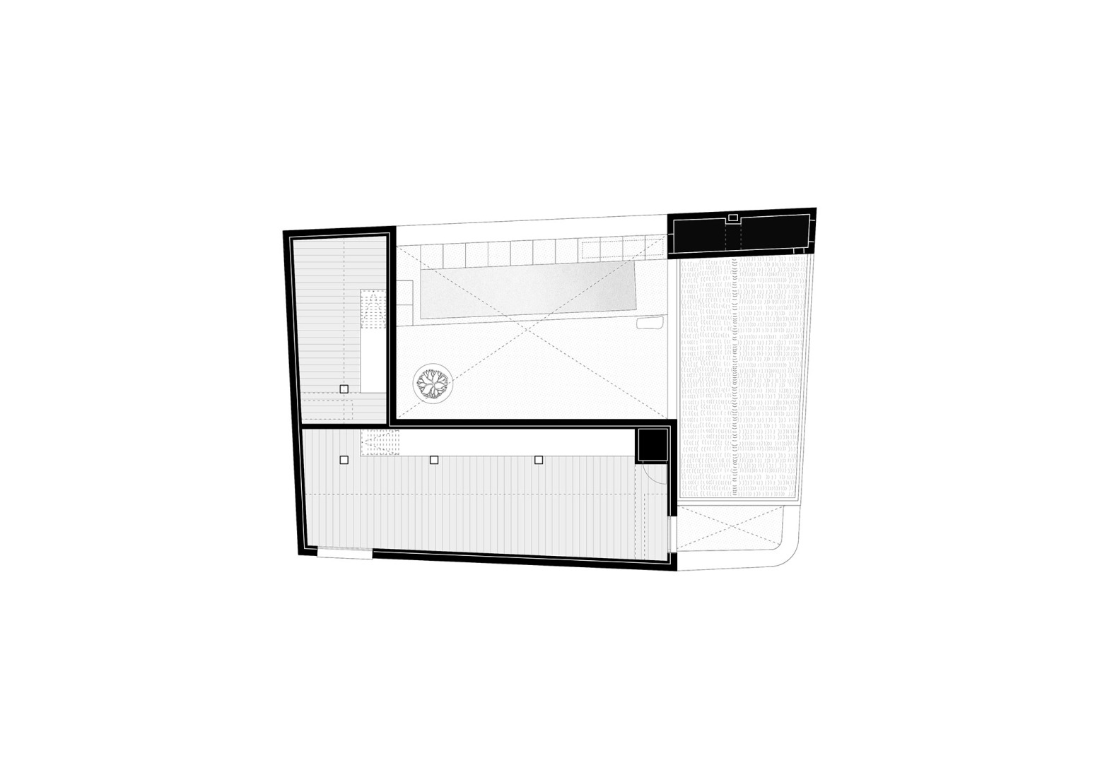 Under roof floor plan . Emptied House by estudio veintidós.