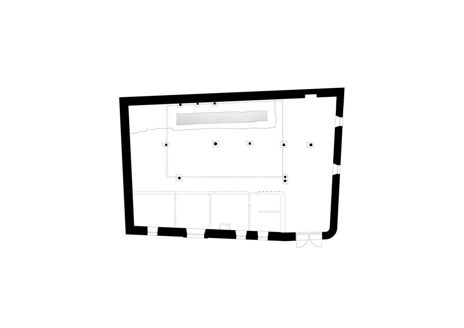 Ground floor emptied plan. Emptied House by estudio veintidós.