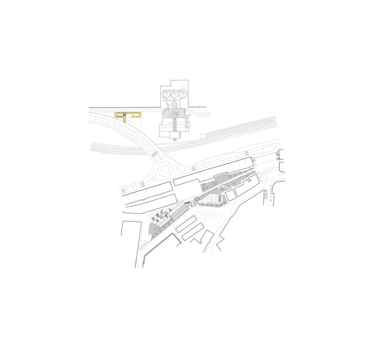 Site plan. Access to the Altos Hornos de Bizkaia by TARTE and ELE.