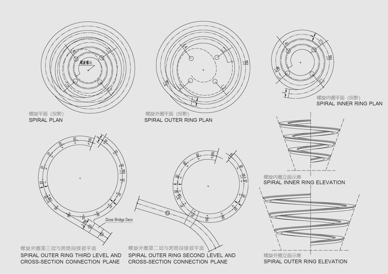 Plano de detalle. Puente «Clave de Sol» por ZZHK Architects.