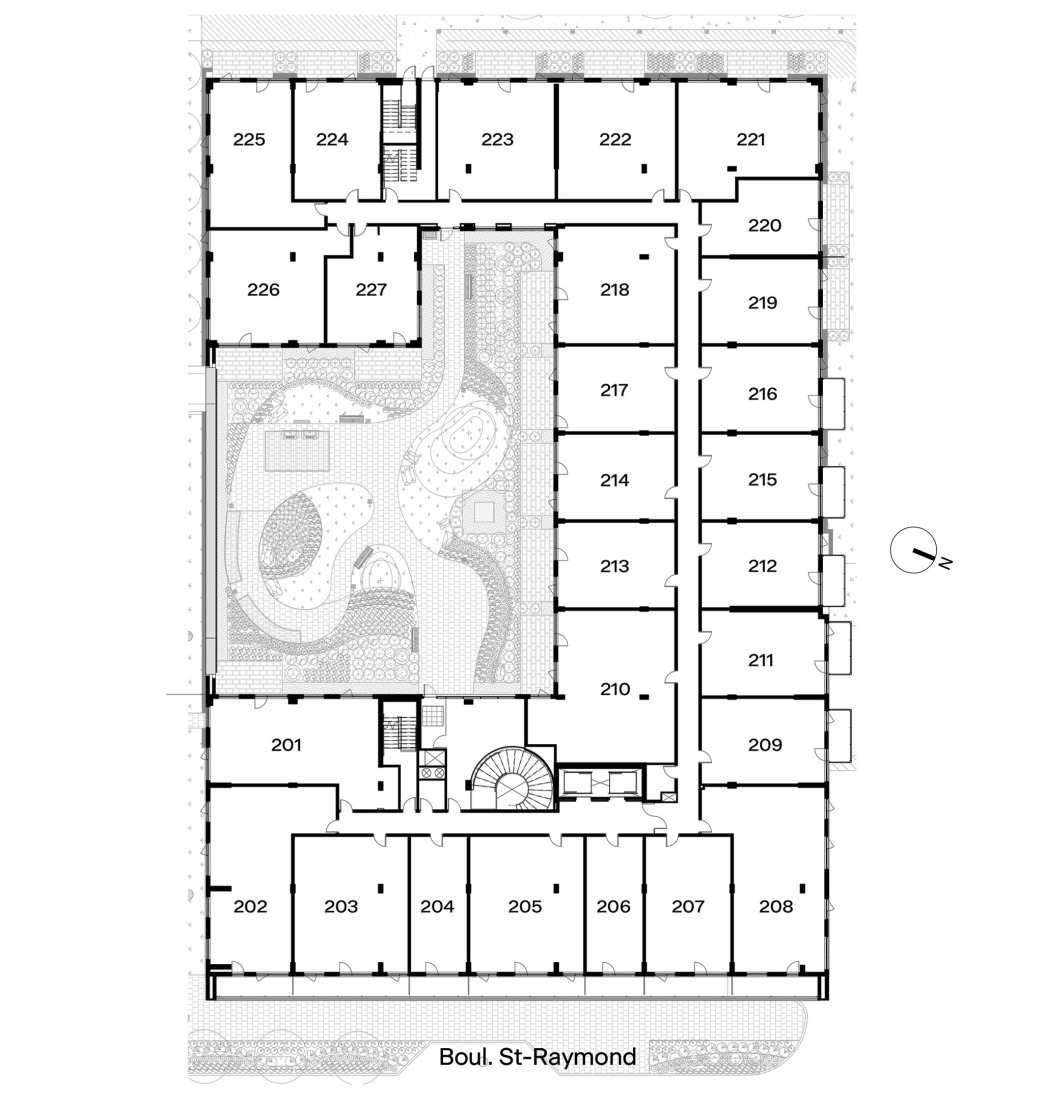 First floor plan. Mellem Les Trembles by ACDF architecture. 