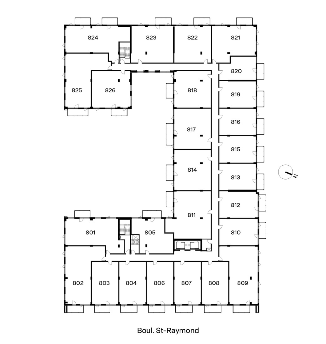 Seventh floor plan. Mellem Les Trembles by ACDF architecture. 