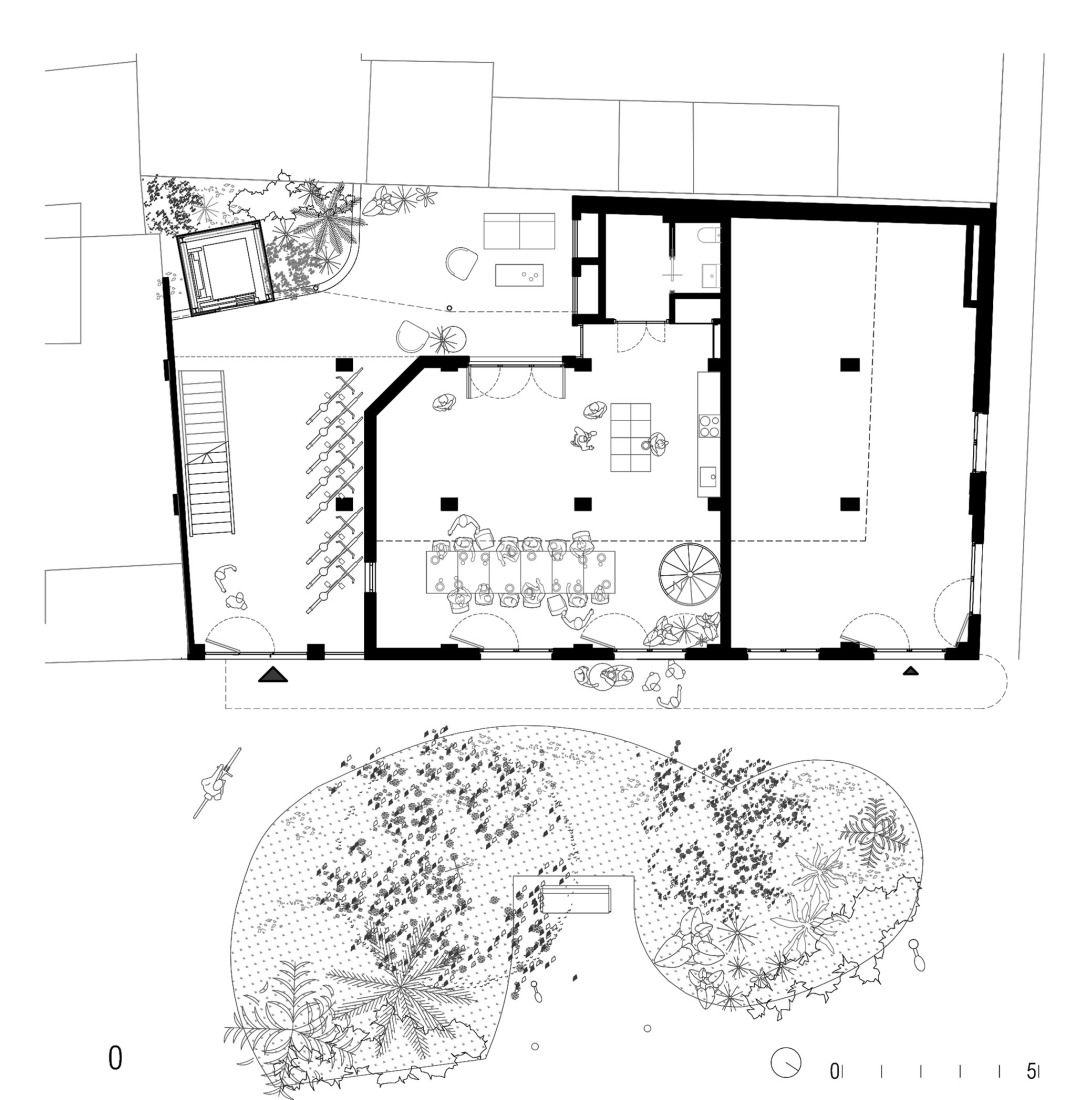 Plano de planta baja. «La Morada» por Lacol.