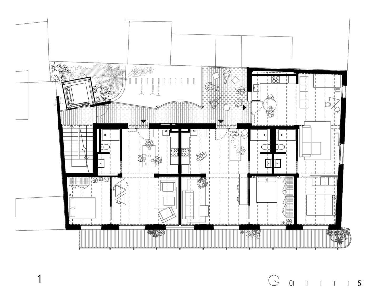 Plano de primera planta. «La Morada» por Lacol.