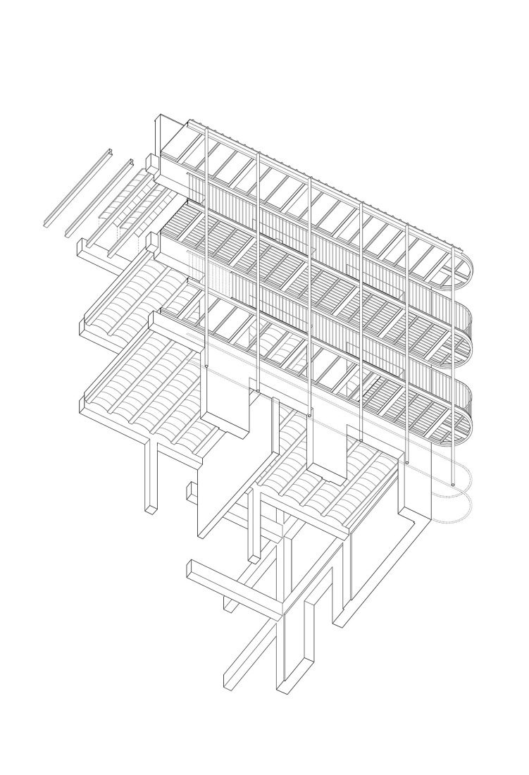 Axonometría. «La Morada» por Lacol.