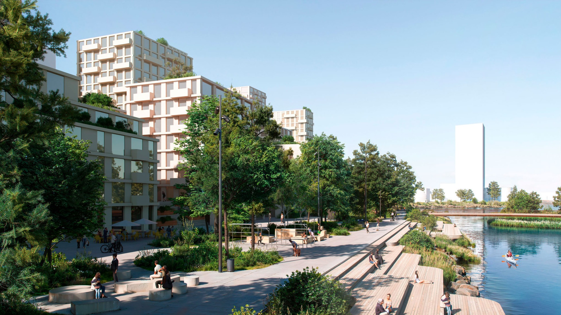 Rendering. The Waterkant by EFFEKT, OMA and LOLA.