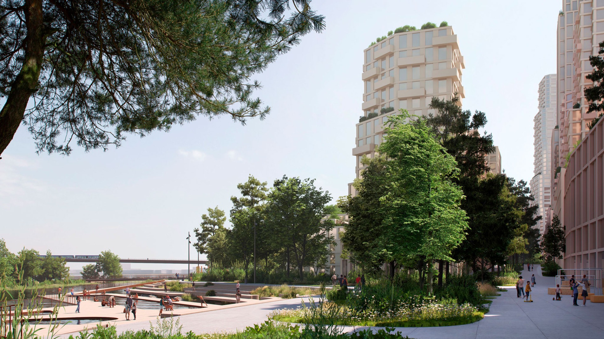 Rendering. The Waterkant by EFFEKT, OMA and LOLA.