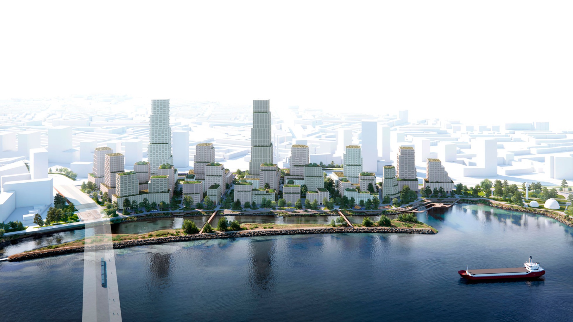 Nieuwe Maas view. The Waterkant by EFFEKT, OMA and LOLA.