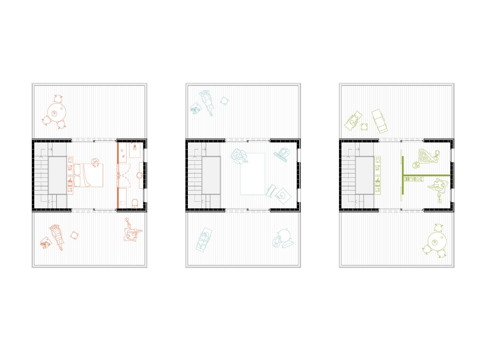 Second floor combination plans. Tiana Hills by Sau Taller d'Arquitectura.