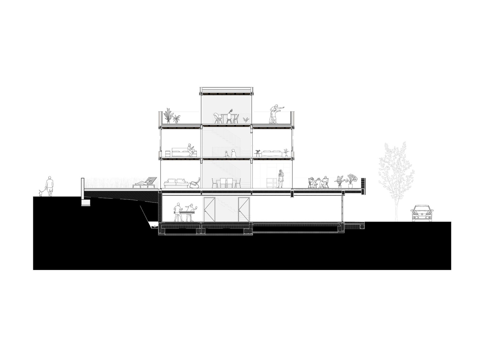 Section. Tiana Hills by Sau taller d'Arquitectura. 