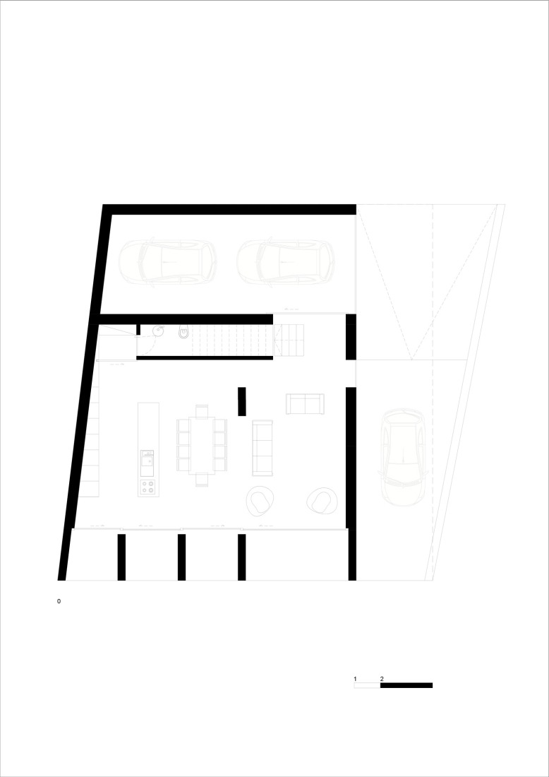 Ground floor plan. Casa da Rocha Quebrada by SO Arquitetura & Design.