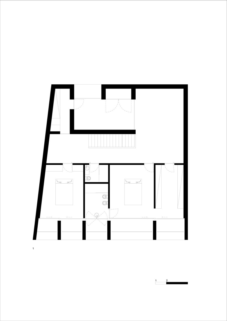 First floor plan. Casa da Rocha Quebrada by SO Arquitetura & Design. 