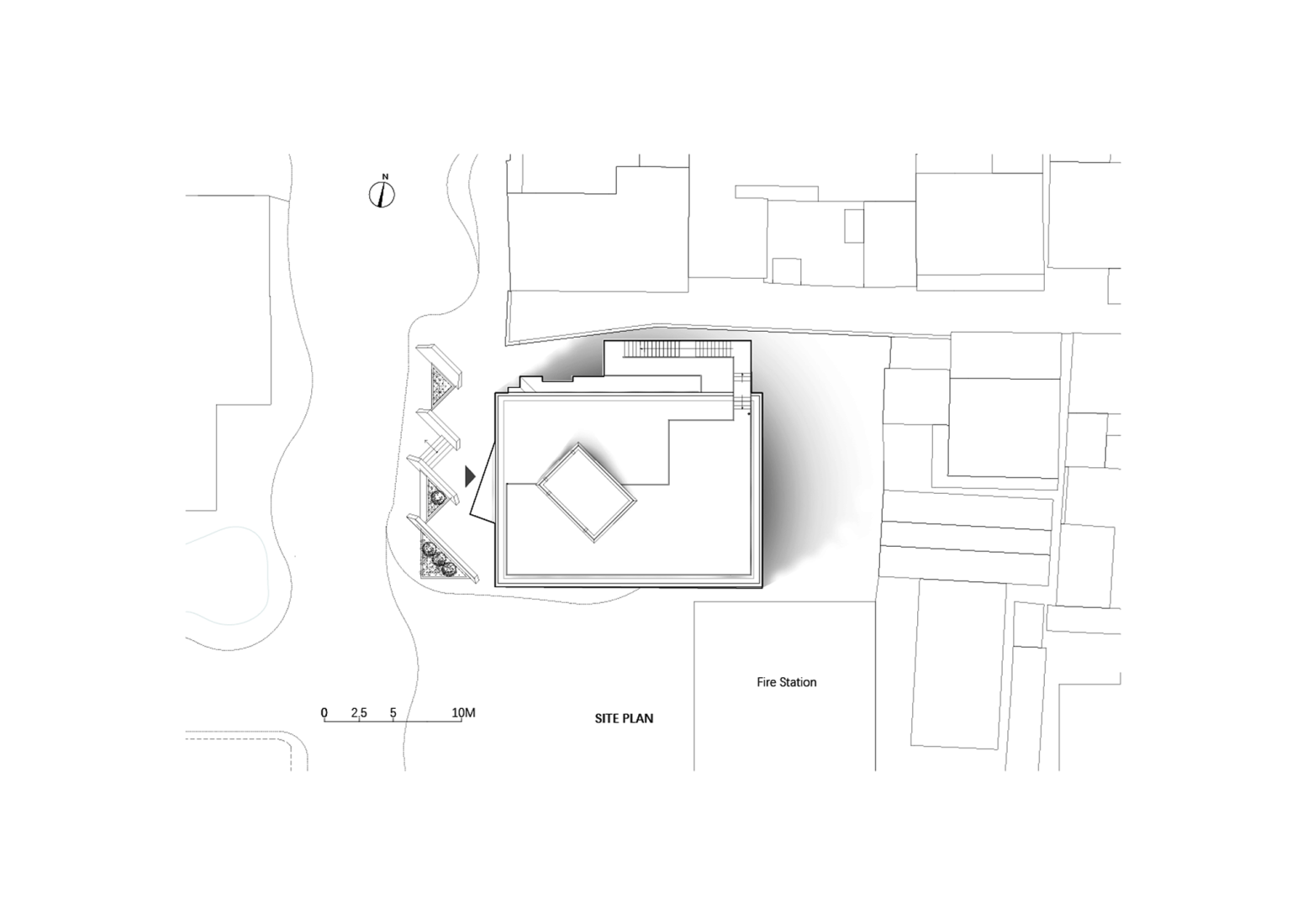 Site plan. "Verdant Ridges" Theater by Wutopia Lab.  