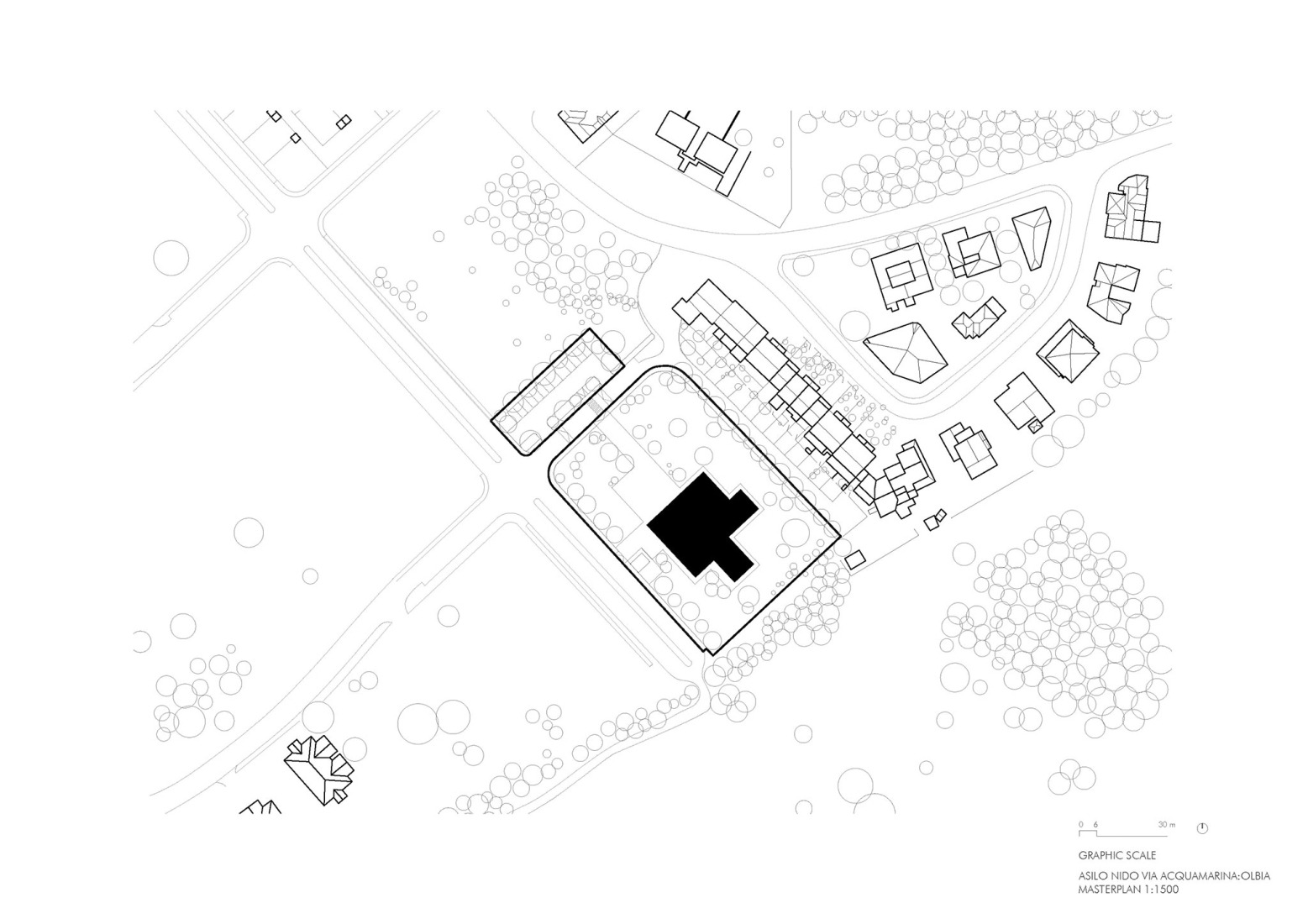 Site plan. Nursery school on Via dell’Aquamarina Studio Associato di Architettura LERUA. 