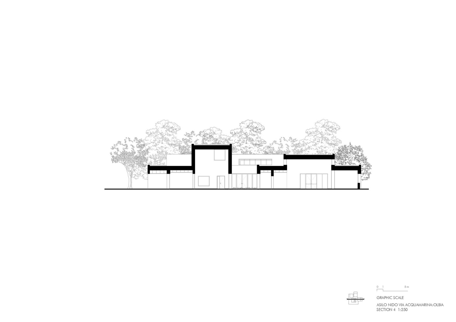 Section. Nursery school on Via dell’Aquamarina Studio Associato di Architettura LERUA. 