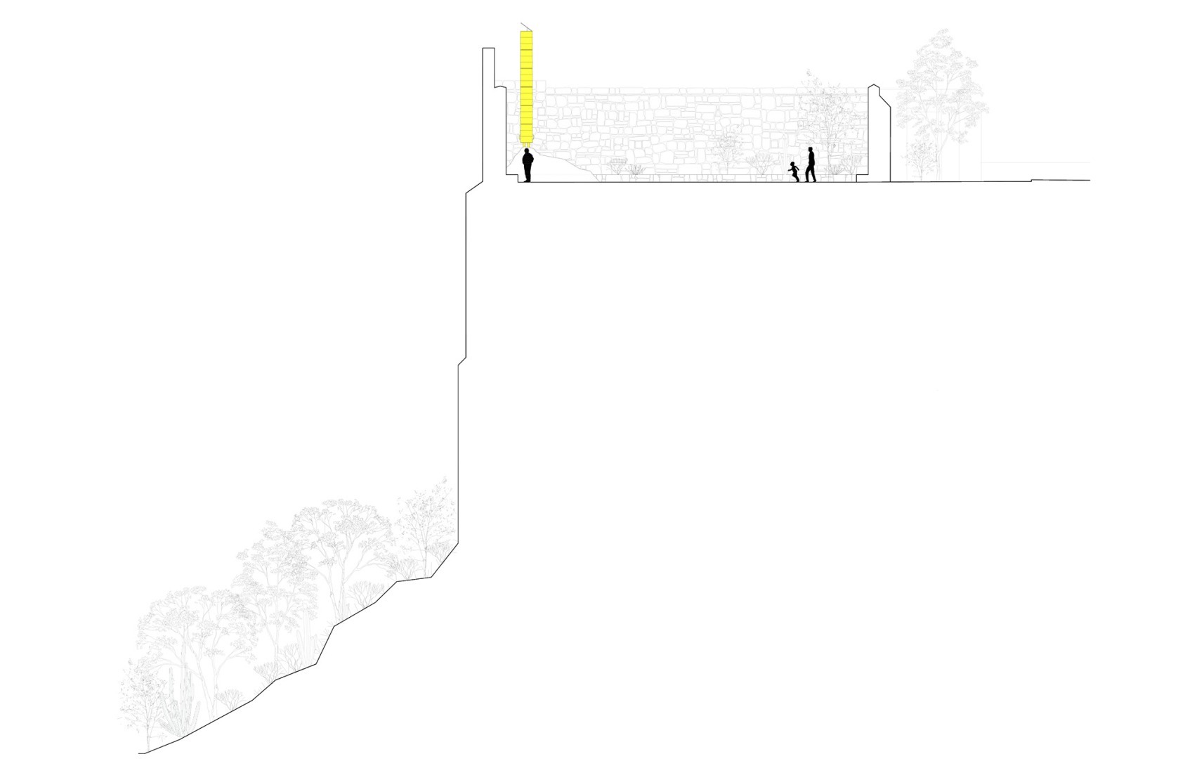Section. Urban Telescopes by 3ME Arquitectura.