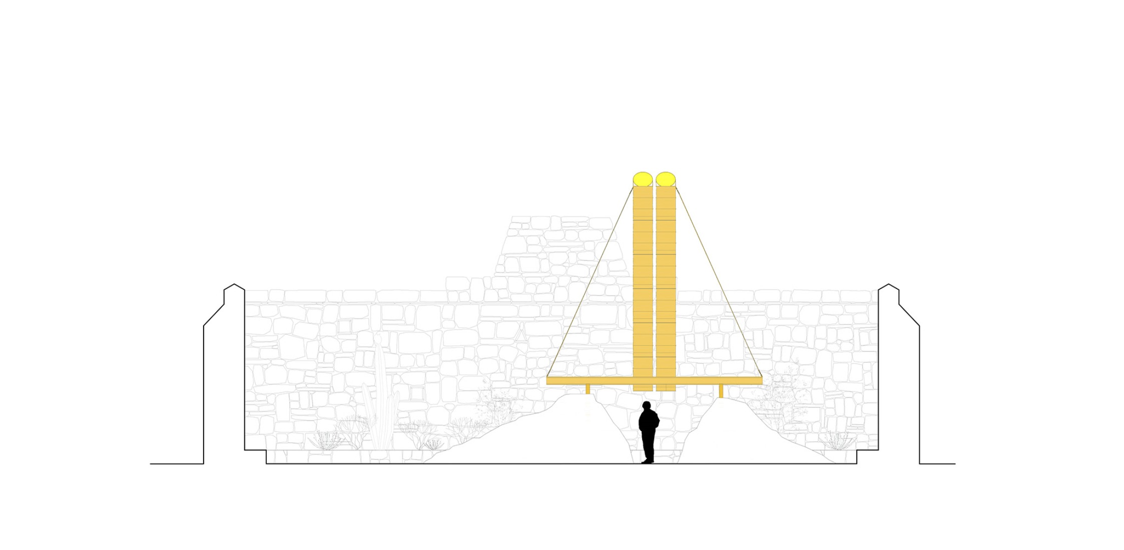 Section. Urban Telescopes by 3ME Arquitectura.