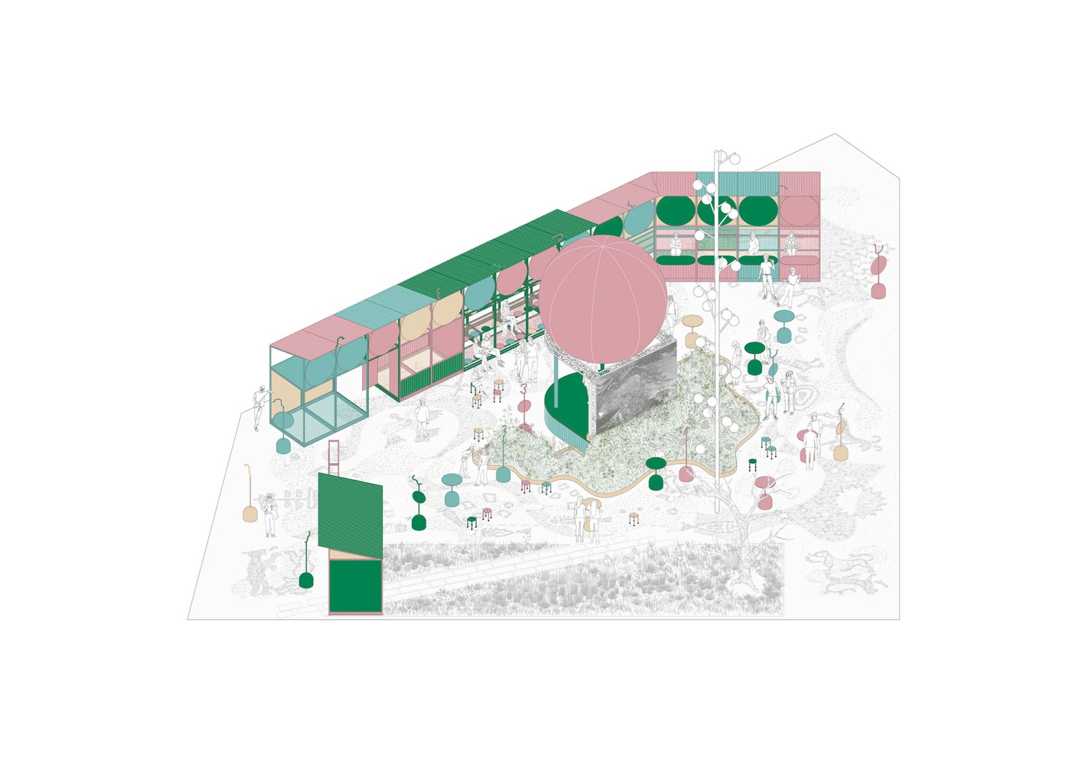 Axonometric. "Flora Alpina" by BUREAU.