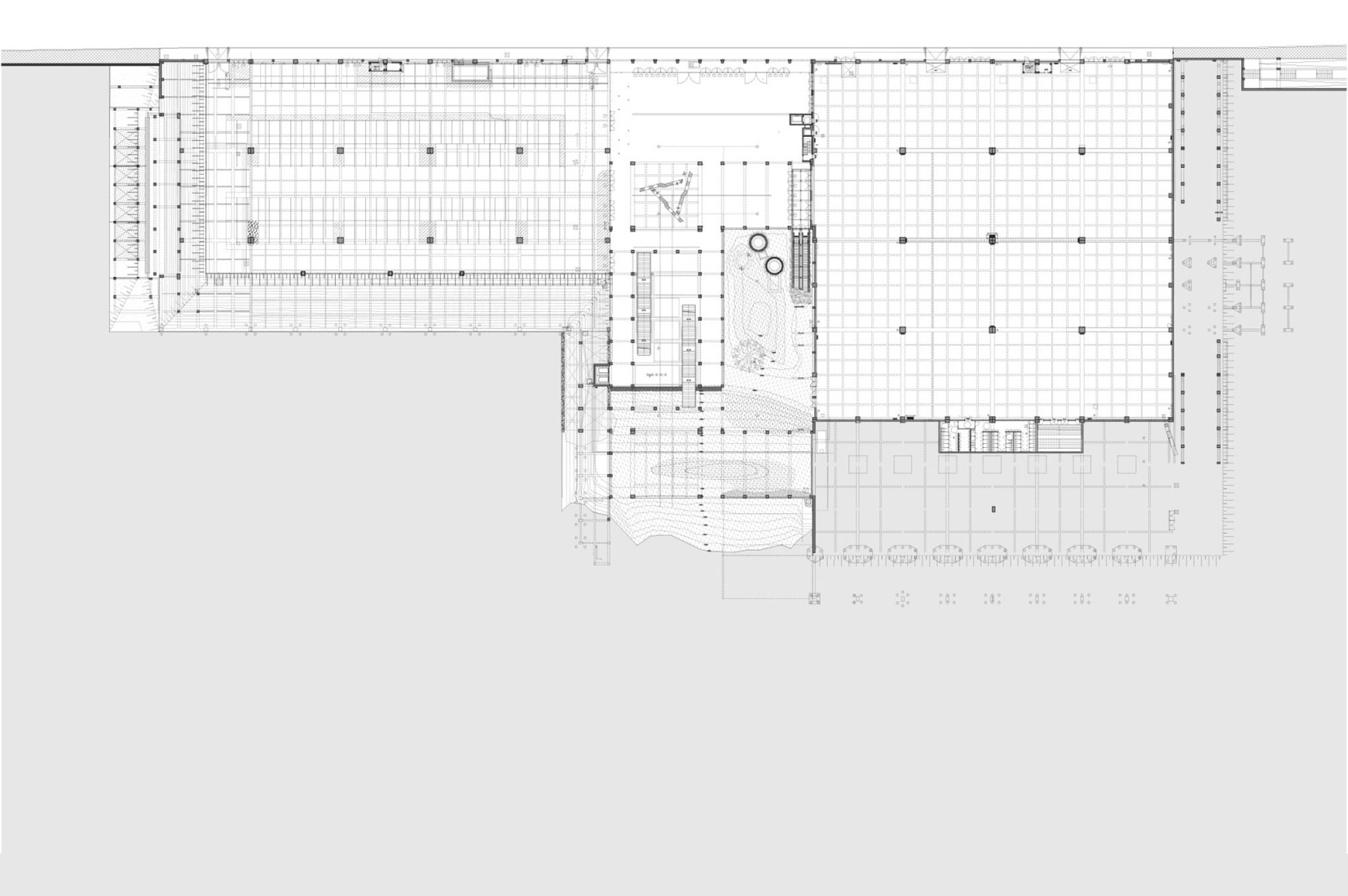Basement floor plan. Charleroi Palais des Expositions by architecten jan de vylder inge vinck and AgwA.