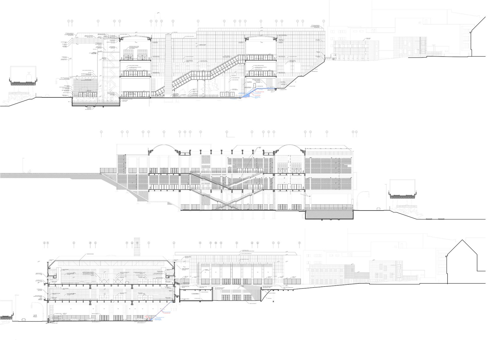 Sections. Charleroi Palais des Expositions by architecten jan de vylder inge vinck and AgwA.