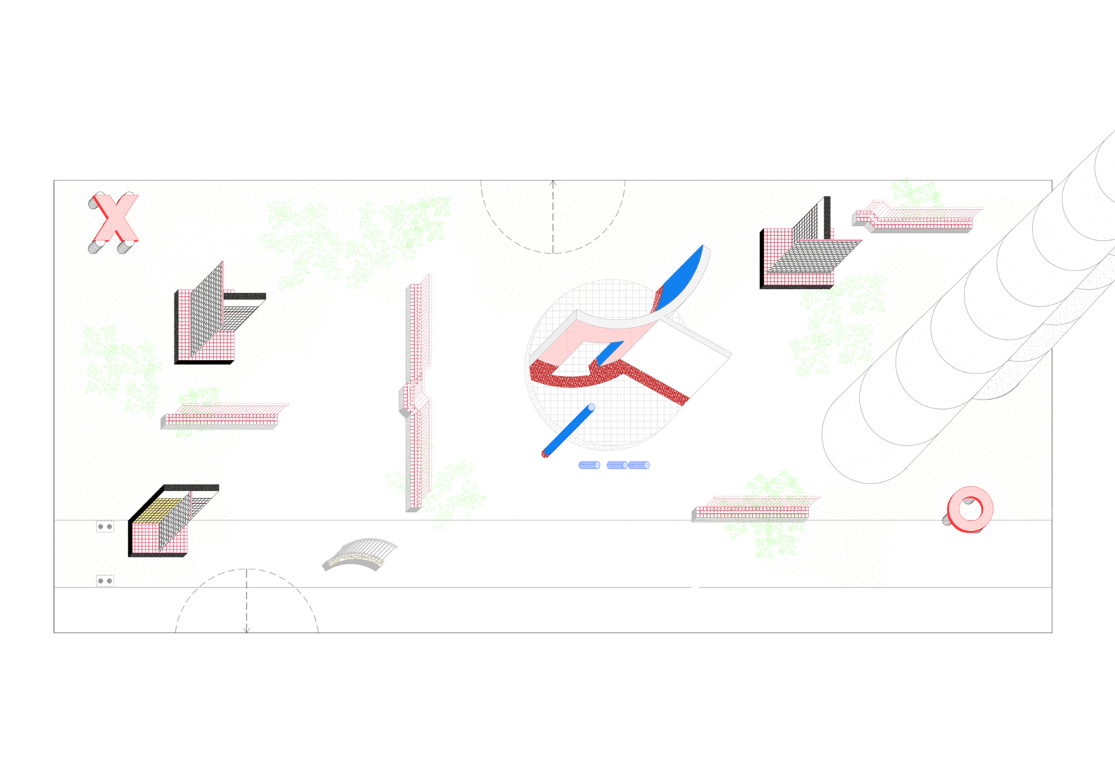 Plan diagram. Charleroi Palais des Expositions by architecten jan de vylder inge vinck and AgwA.