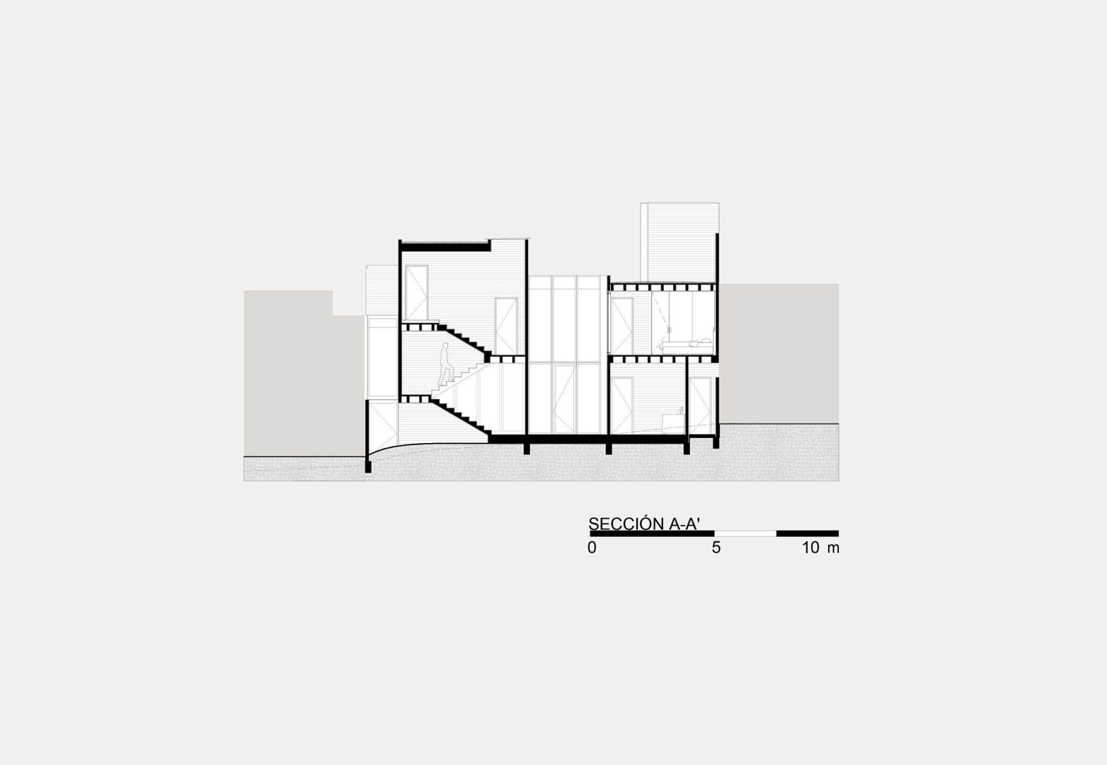 Section. "Casa Juriquilla" by Estudio Mero.