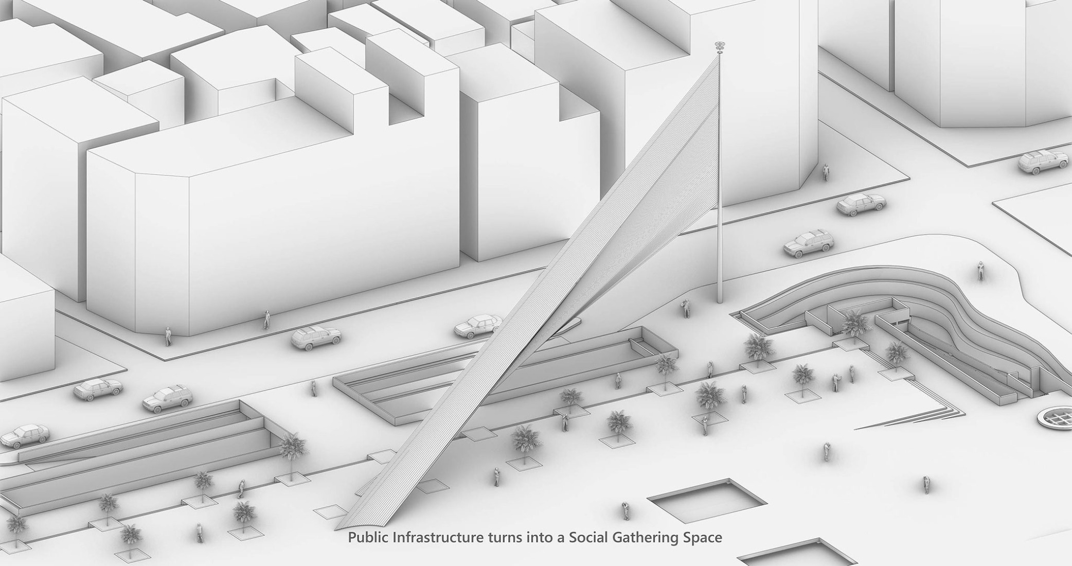 Diagrama. «High Line Bangkok» por HAS design and research. 