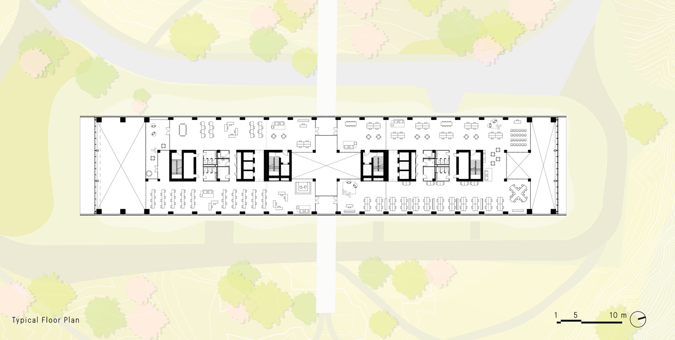 Typical floor plan. "EU TUMO" Convergence Center by MVRDV.