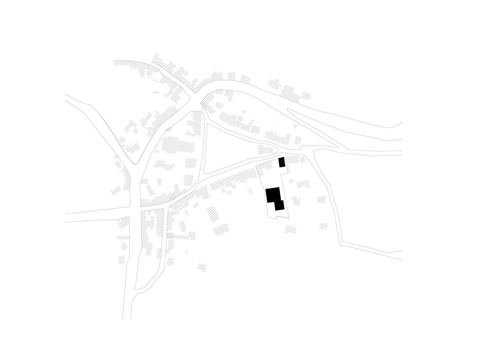 Plano de situación. Centro Cultural Pont-Scorff por AGA Architectes Associés.