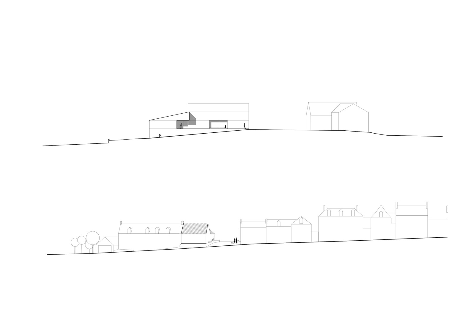 Alzados. Centro Cultural Pont-Scorff por AGA Architectes Associés.