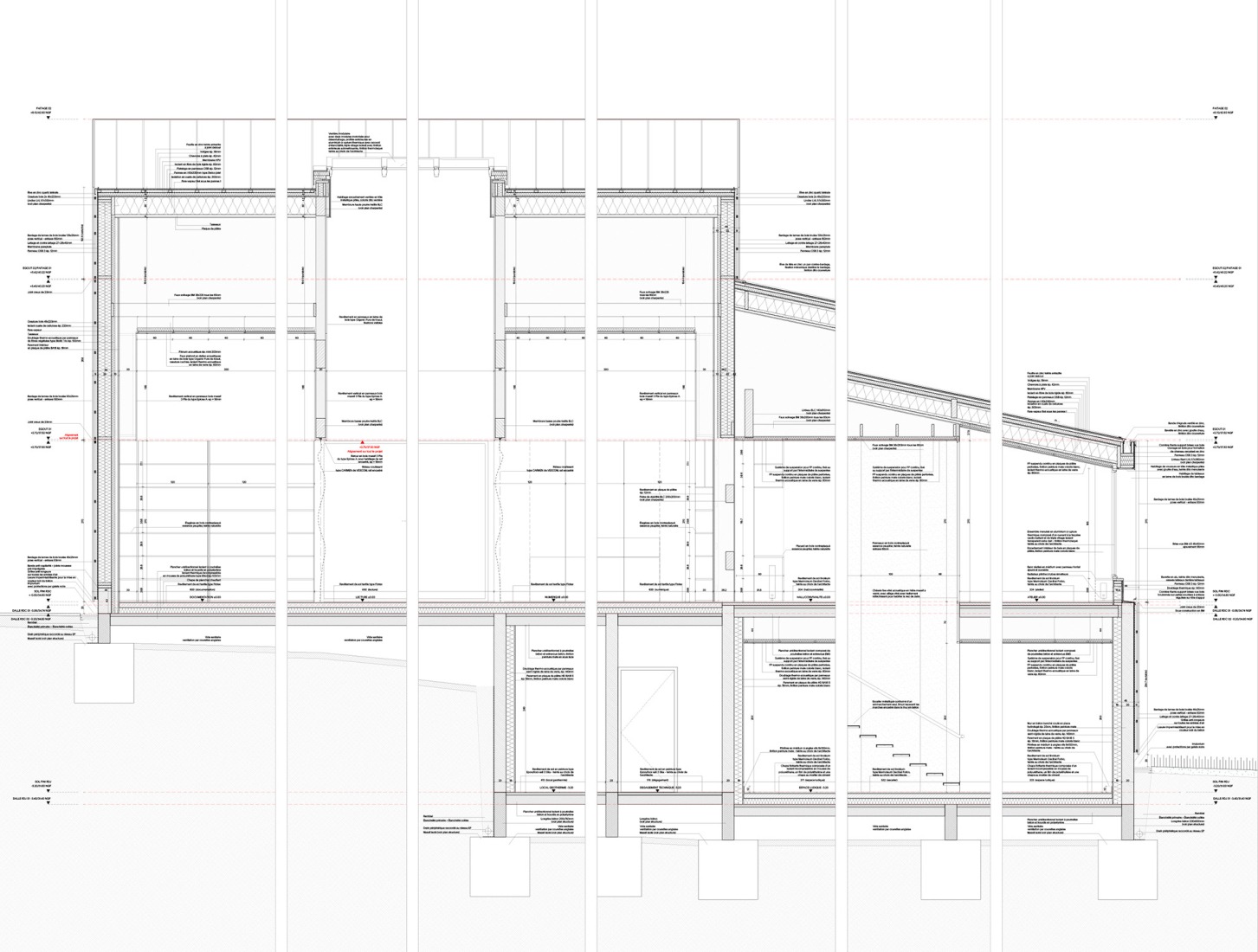 Detalle constructivo. Centro Cultural Pont-Scorff por AGA Architectes Associés.