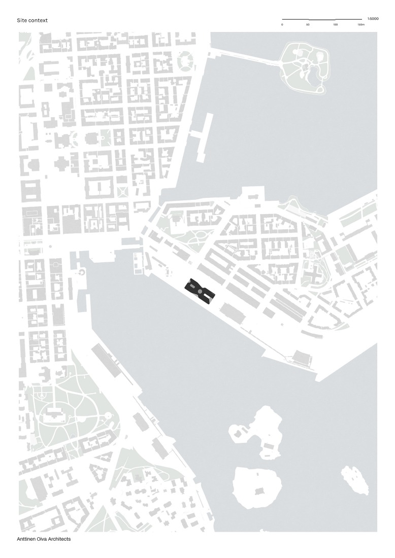 Site plan. Katajanokan Laituri by Anttinen Oiva Architects.