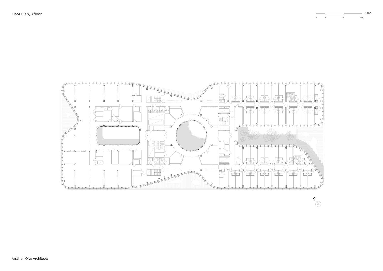 Third floor plan. Katajanokan Laituri by Anttinen Oiva Architects.