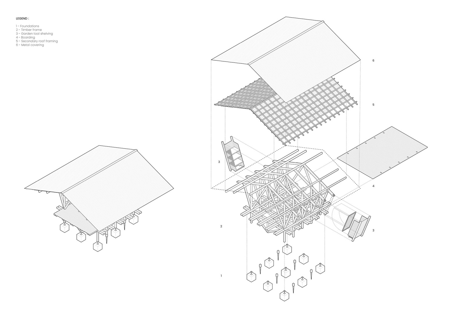 Axonometry. Taller Agropoético by Atelier Poem.