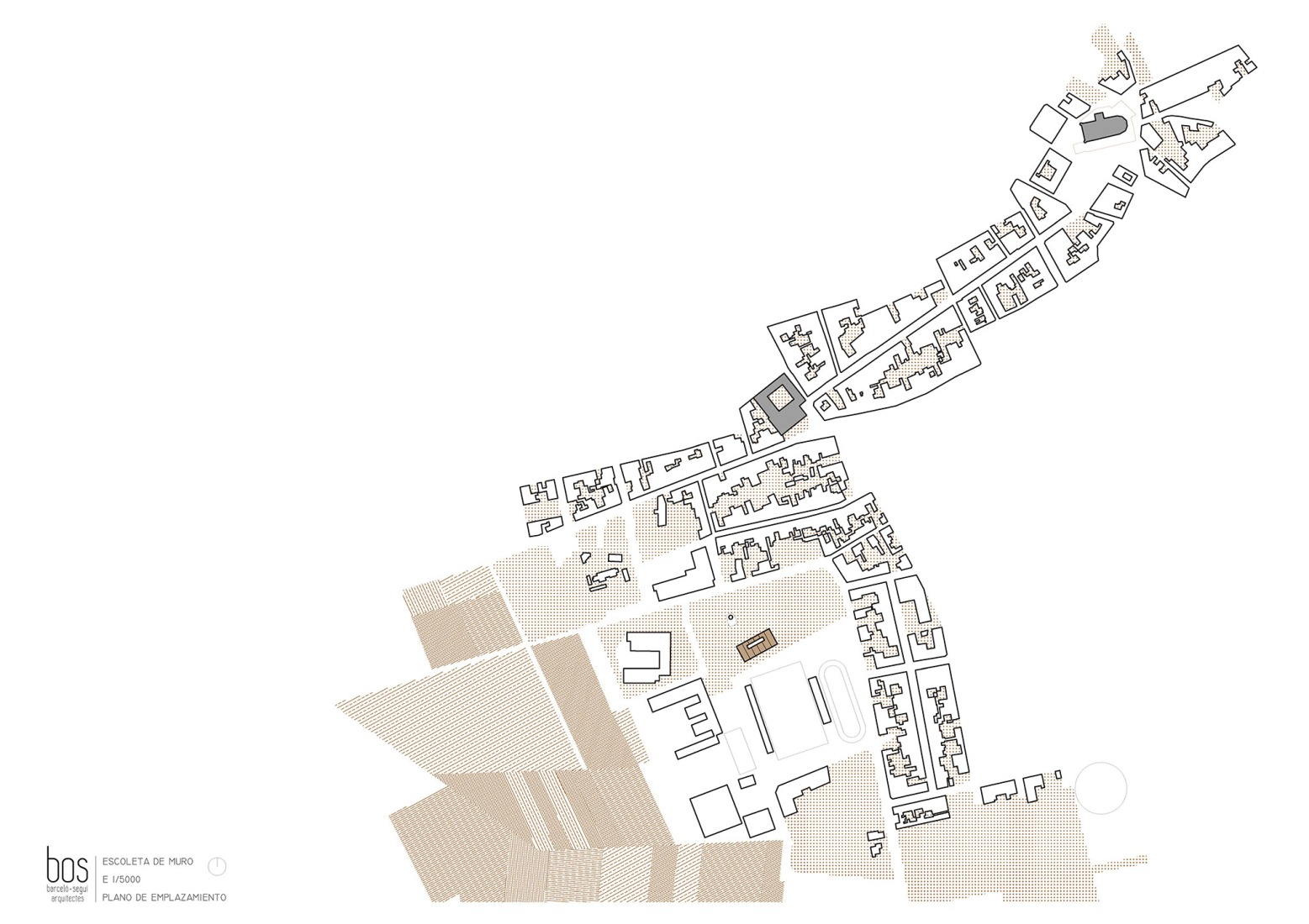 Plano de situación. Escoleta infantil de Muro por BOS Arquitectes. 