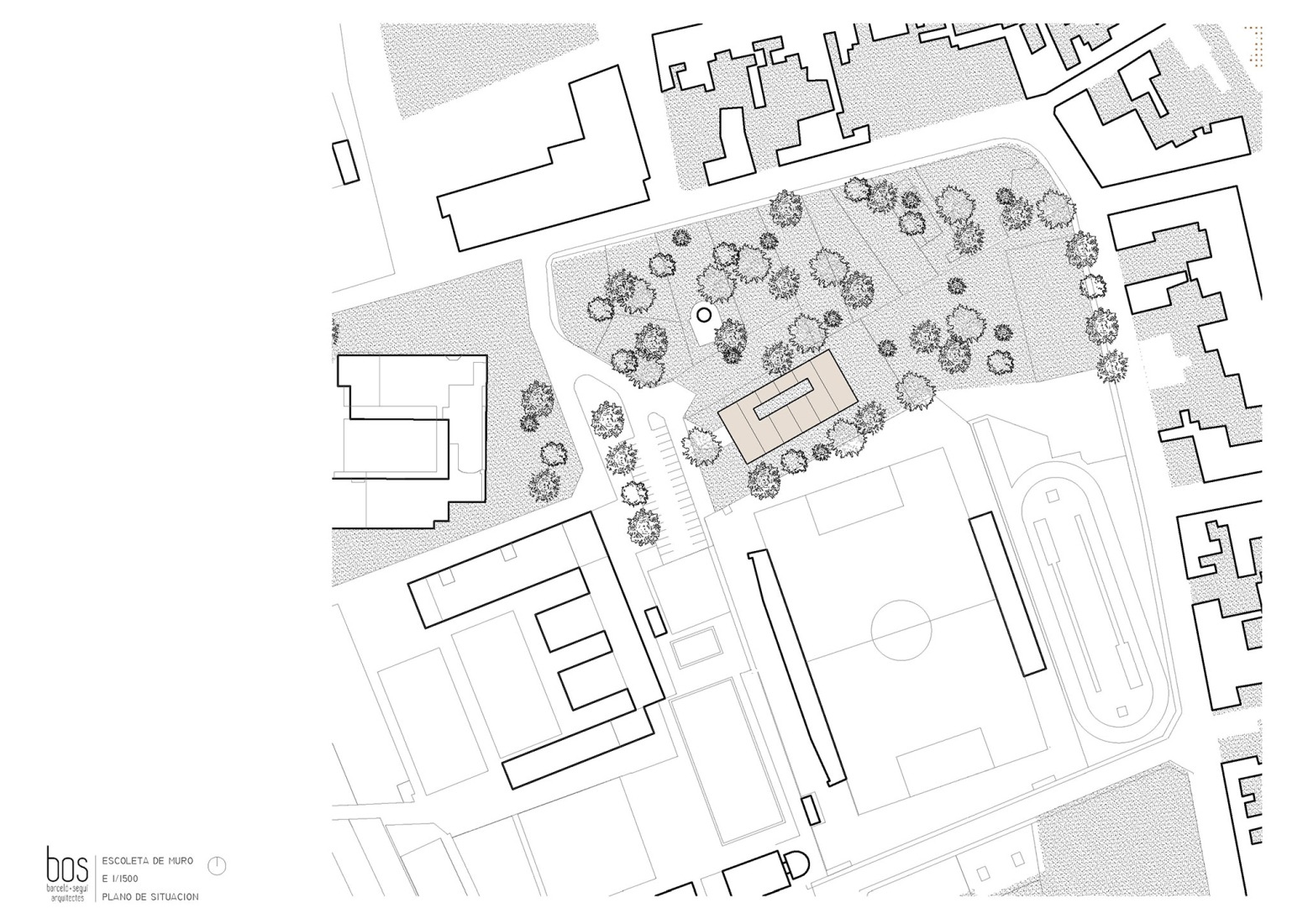 Plano de situación. Escoleta infantil de Muro por BOS Arquitectes. 
