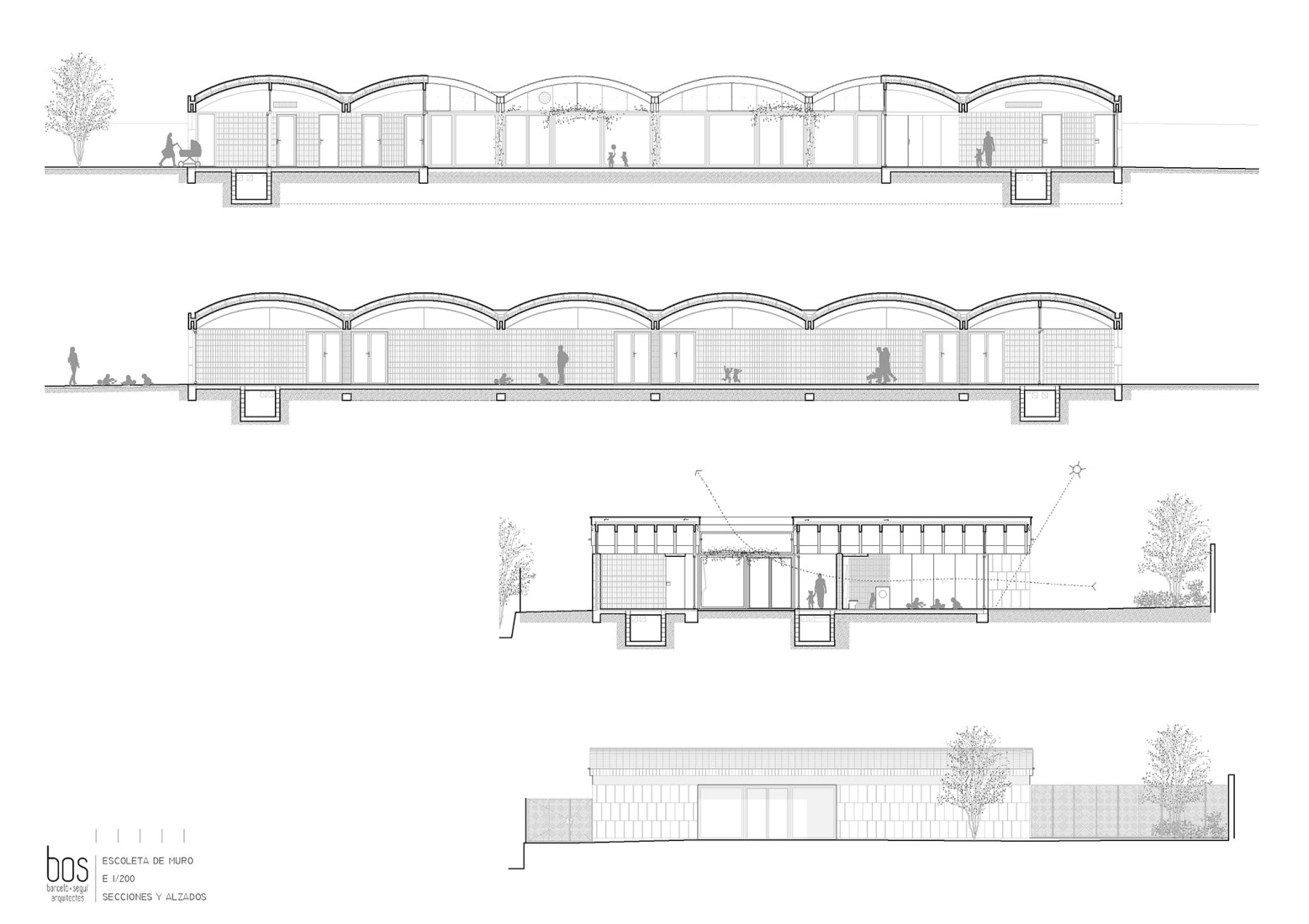 Sección. Escoleta infantil de Muro por BOS Arquitectes.