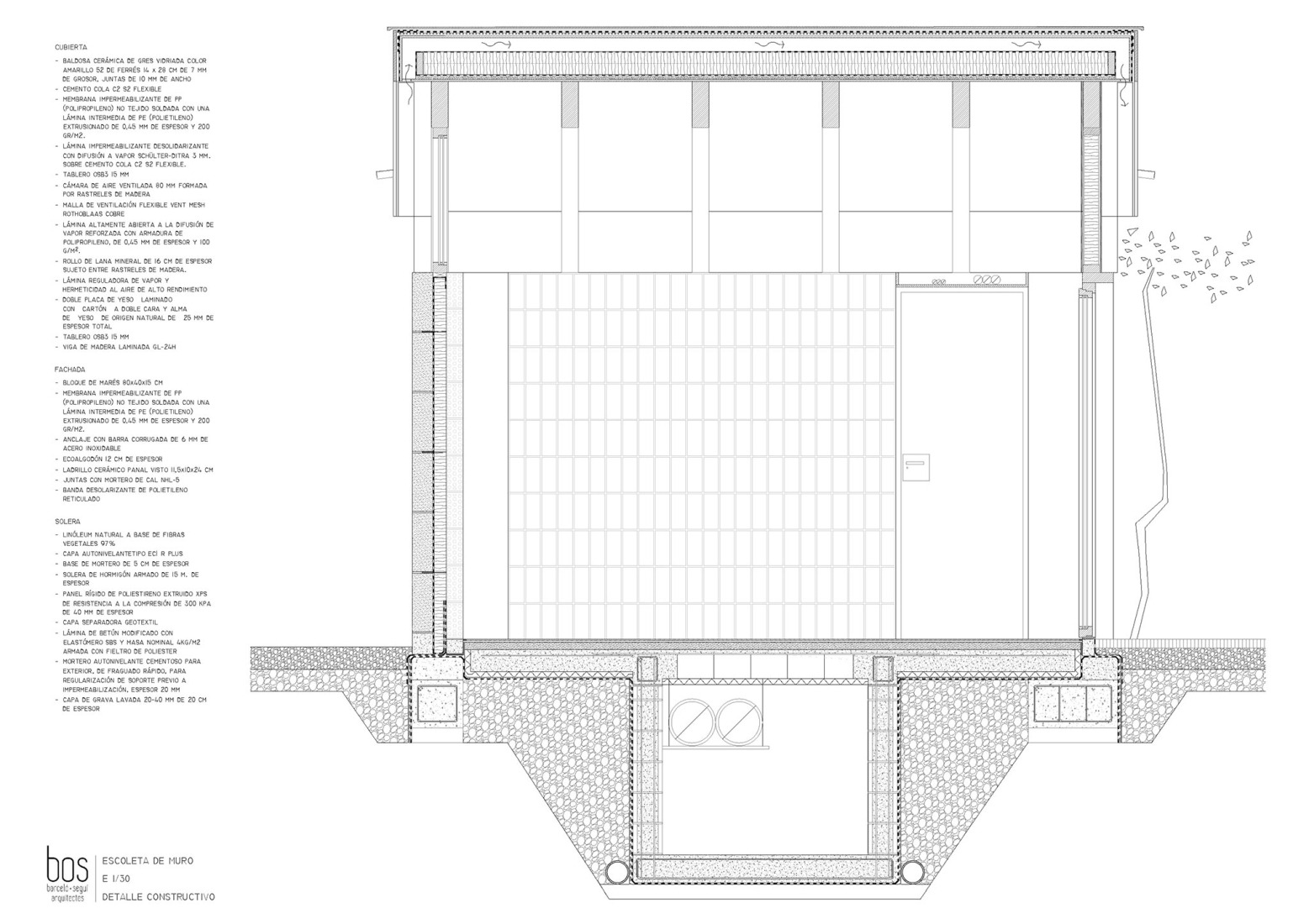 Detalle constructivo. Escoleta infantil de Muro por BOS Arquitectes.