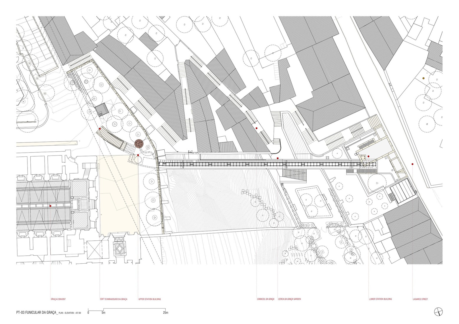 Planos de planta. Graça Funicular por Atelier Bugio.