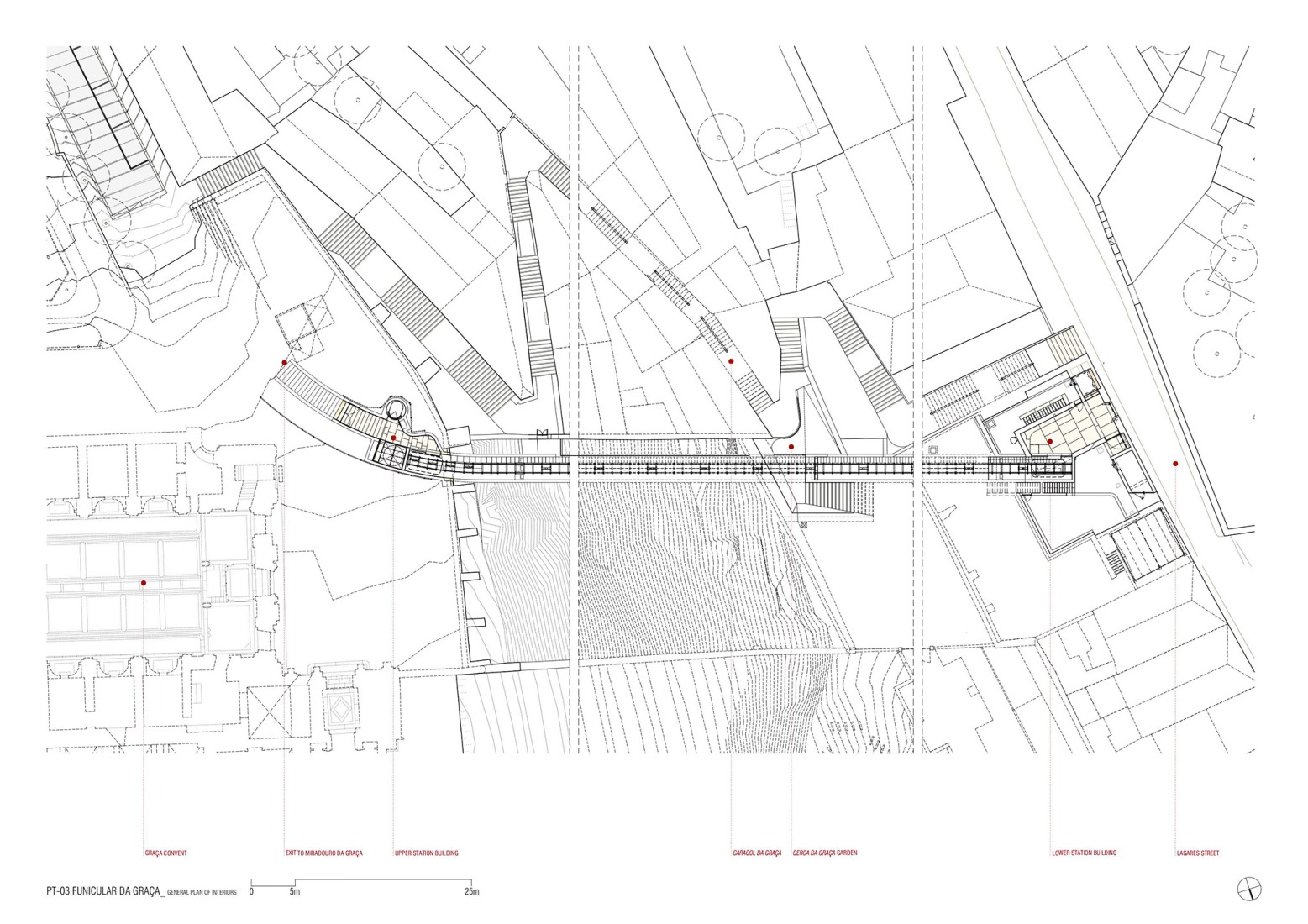 Planos de planta. Graça Funicular por Atelier Bugio.