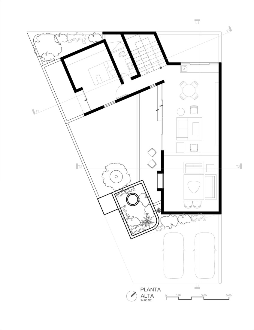 First floor plan. "Casa Gálvez" by Estudio Villagálvez.