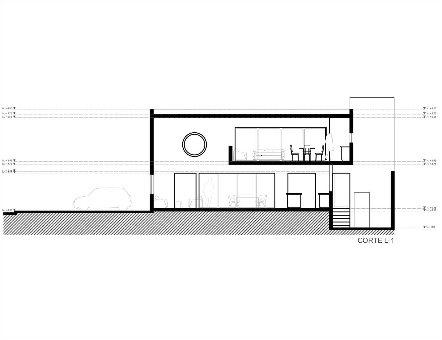 Section. "Casa Gálvez" by Estudio Villagálvez.