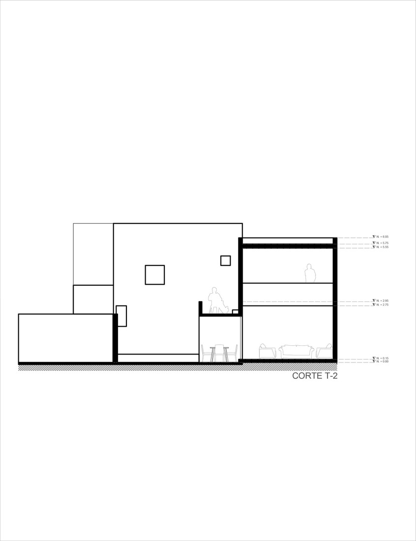 Section. "Casa Gálvez" by Estudio Villagálvez.