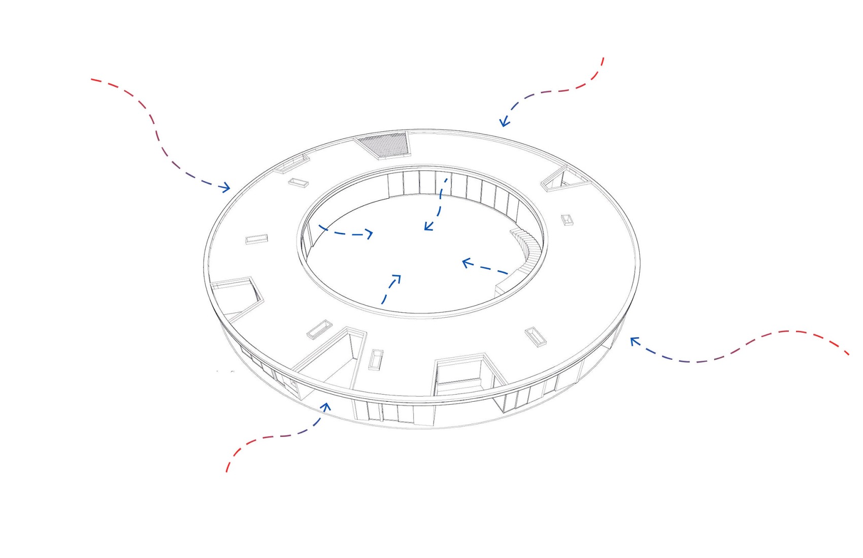 Diagrama. Casa 720 Grados por Fernanda Canales.