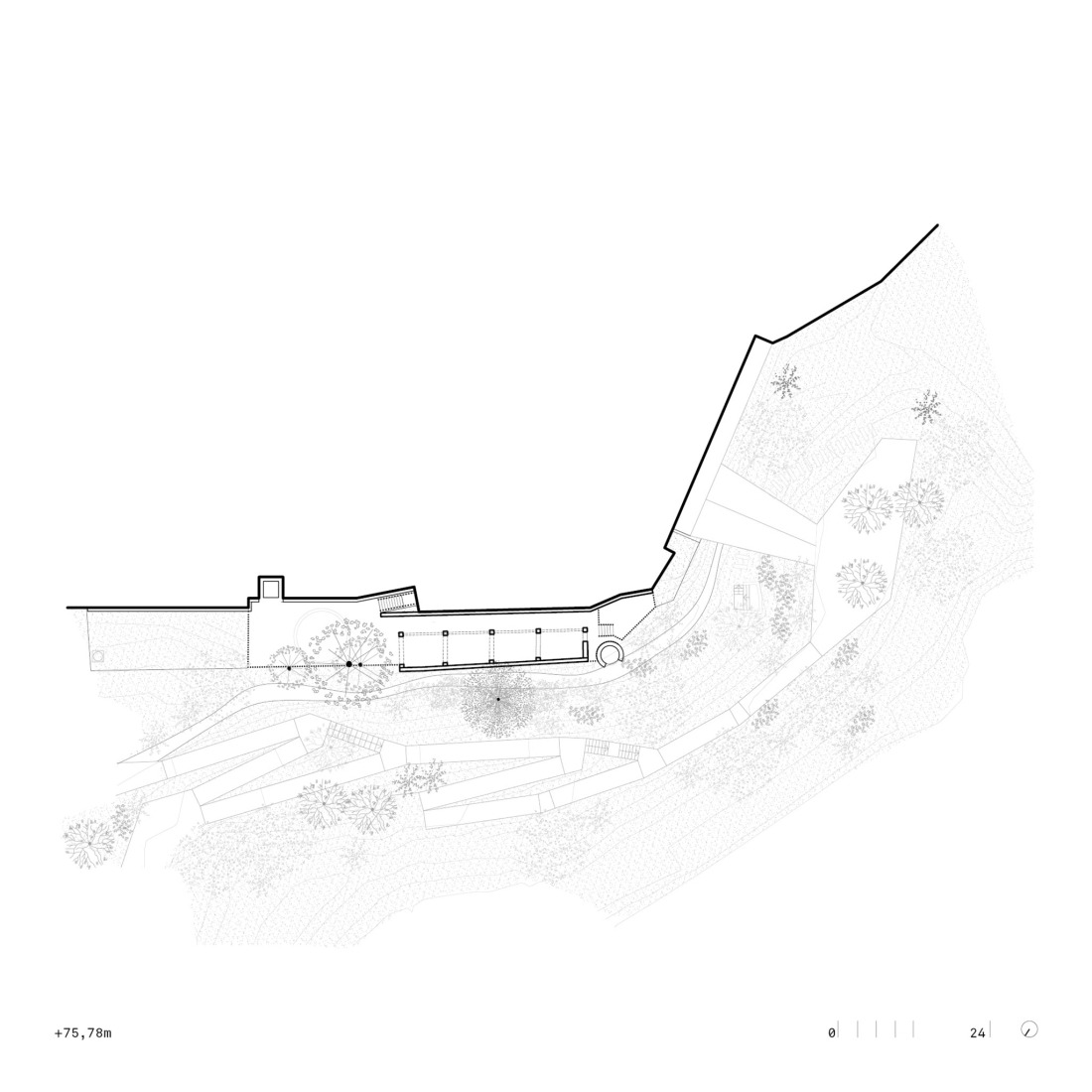 Floor plan +75.78 m. "Font del Rector" by Carles Enrich Studio.