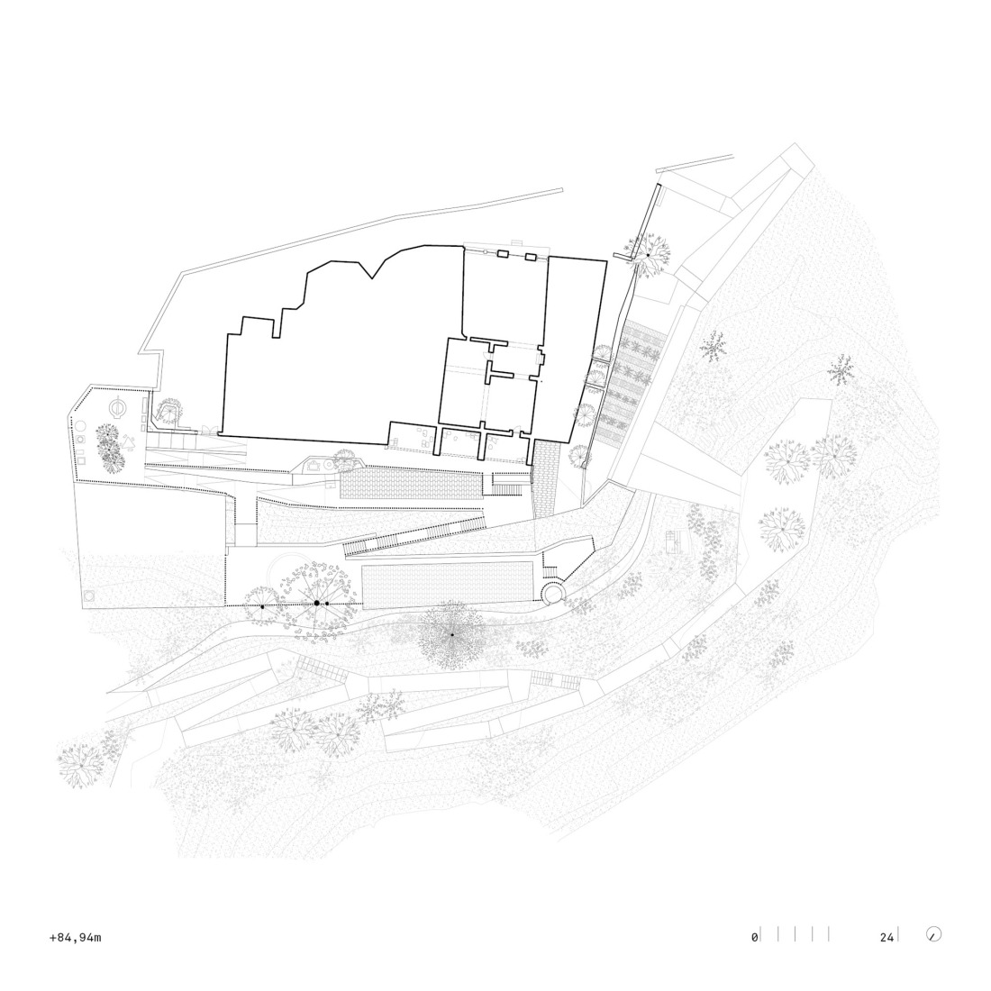 Floor plan +84.94 m. "Font del Rector" by Carles Enrich Studio.