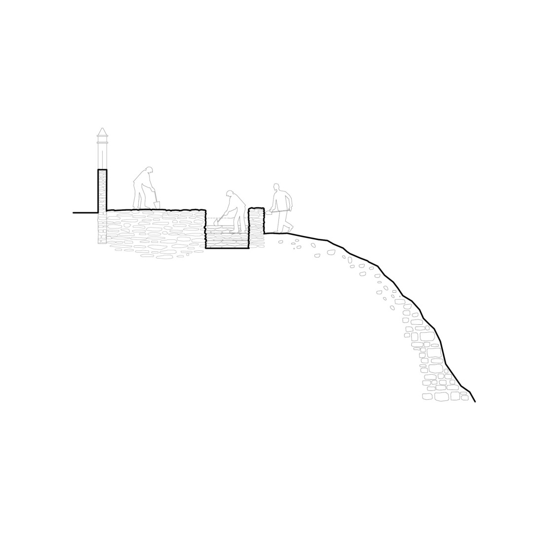 Section. "Font del Rector" by Carles Enrich Studio.