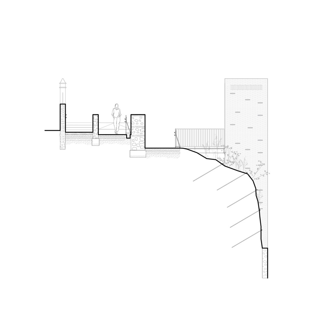 Section. "Font del Rector" by Carles Enrich Studio.