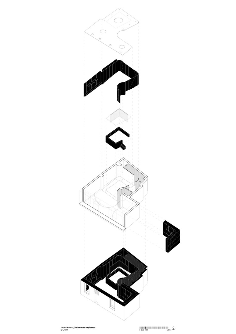 Axonometry. Preñada house by FORarquitectura.